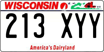 WI license plate 213XYY
