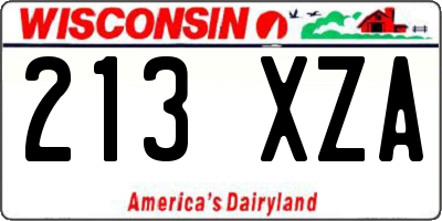 WI license plate 213XZA