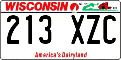 WI license plate 213XZC