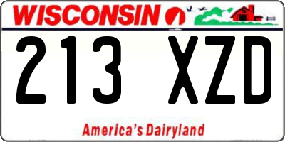 WI license plate 213XZD