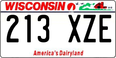 WI license plate 213XZE