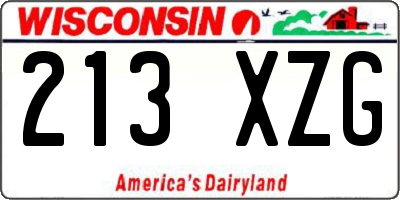 WI license plate 213XZG