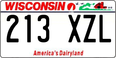 WI license plate 213XZL