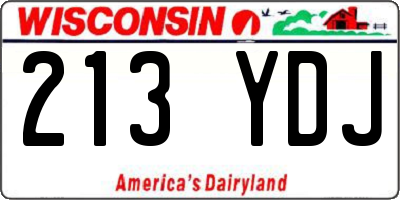 WI license plate 213YDJ