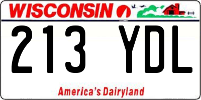 WI license plate 213YDL