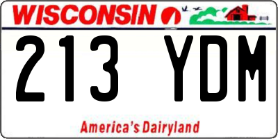 WI license plate 213YDM