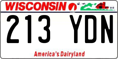 WI license plate 213YDN