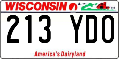 WI license plate 213YDO
