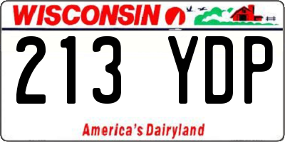 WI license plate 213YDP