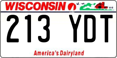WI license plate 213YDT