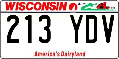 WI license plate 213YDV
