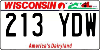 WI license plate 213YDW