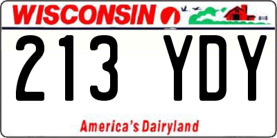 WI license plate 213YDY