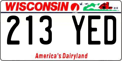 WI license plate 213YED