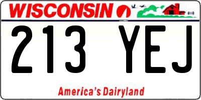 WI license plate 213YEJ