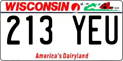 WI license plate 213YEU