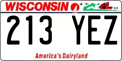 WI license plate 213YEZ