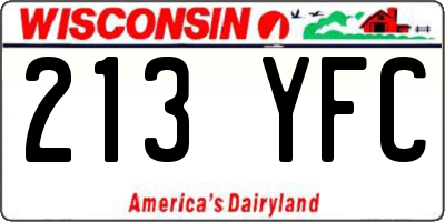 WI license plate 213YFC