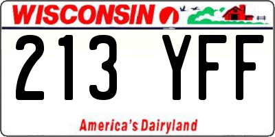 WI license plate 213YFF