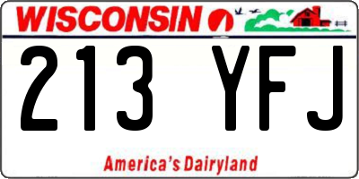 WI license plate 213YFJ