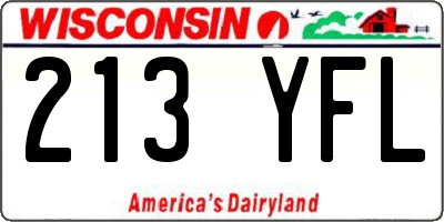 WI license plate 213YFL