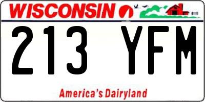 WI license plate 213YFM