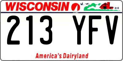WI license plate 213YFV