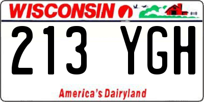 WI license plate 213YGH