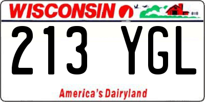 WI license plate 213YGL