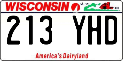 WI license plate 213YHD