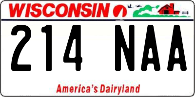 WI license plate 214NAA