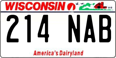 WI license plate 214NAB