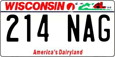 WI license plate 214NAG