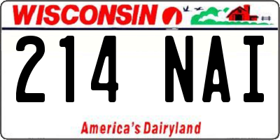 WI license plate 214NAI