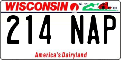 WI license plate 214NAP