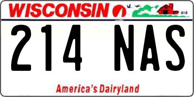 WI license plate 214NAS