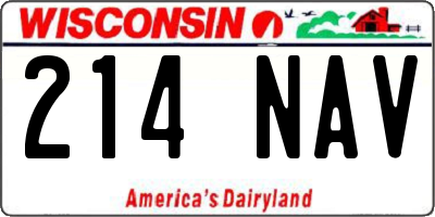 WI license plate 214NAV