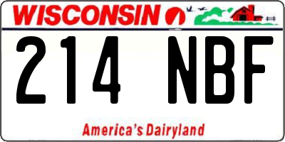 WI license plate 214NBF
