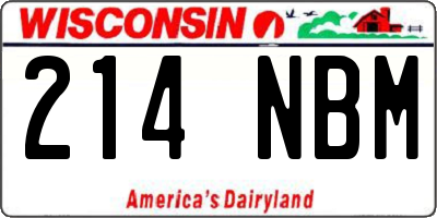 WI license plate 214NBM