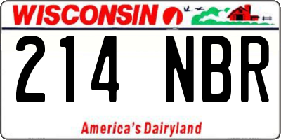 WI license plate 214NBR