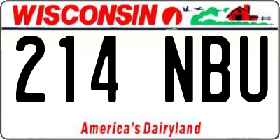 WI license plate 214NBU