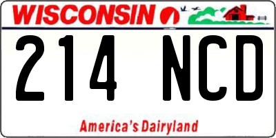 WI license plate 214NCD