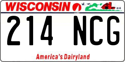 WI license plate 214NCG
