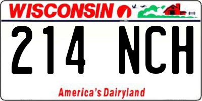 WI license plate 214NCH