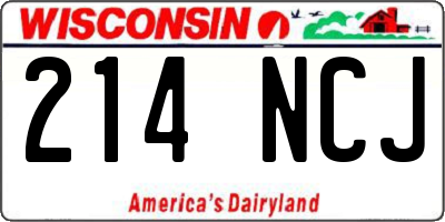 WI license plate 214NCJ