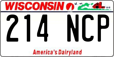 WI license plate 214NCP
