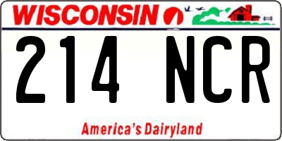 WI license plate 214NCR