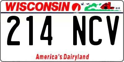 WI license plate 214NCV
