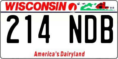 WI license plate 214NDB