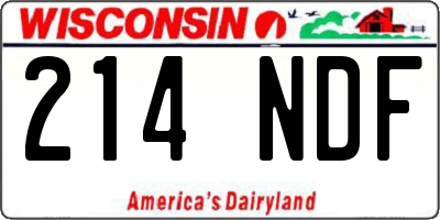 WI license plate 214NDF